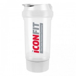 ICONFIT Shaker 500ml Two Compartments (White)